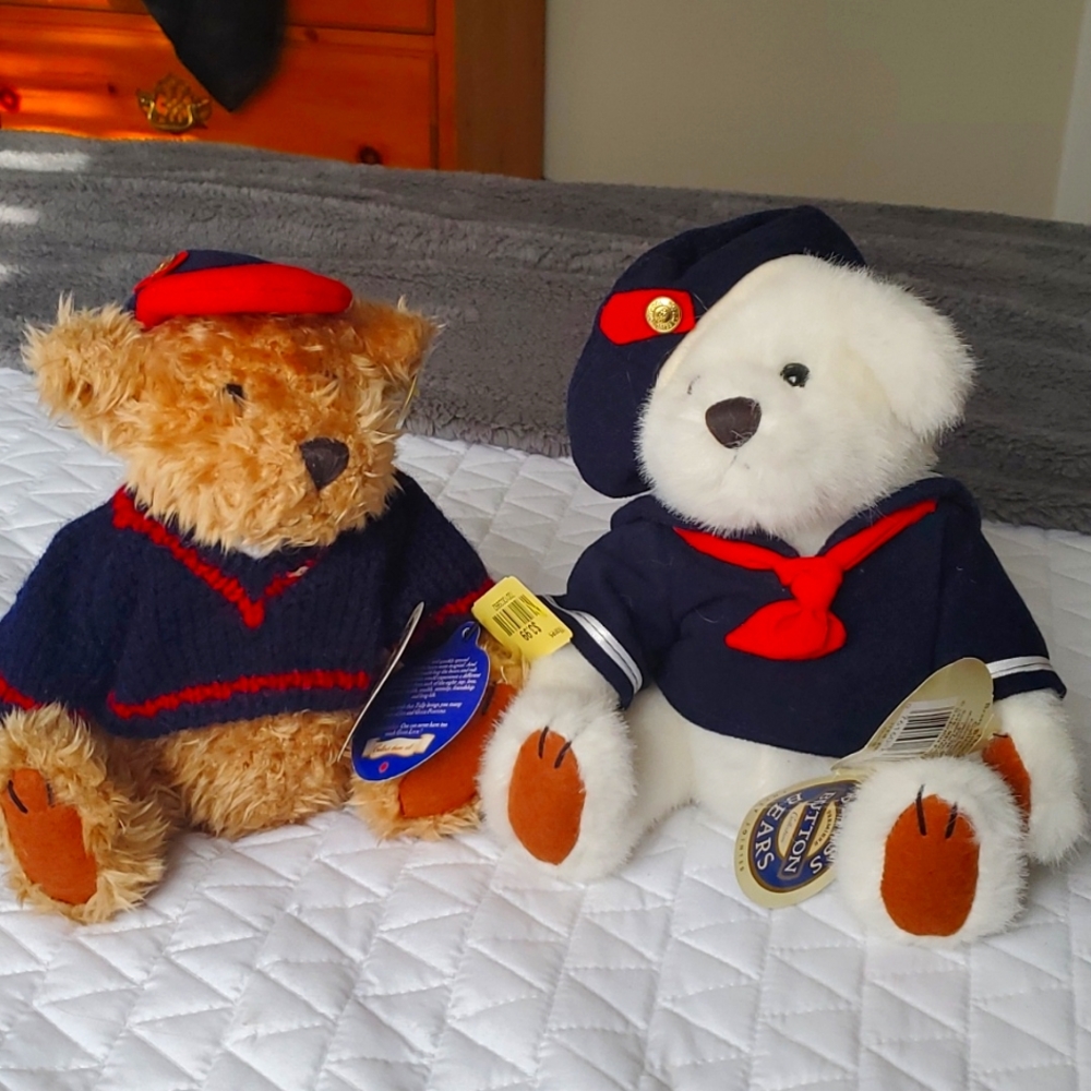 Brass button collector's bears . Tully and Taylor.